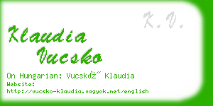 klaudia vucsko business card